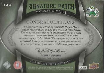 2013 Upper Deck Quantum - Signature Patch - Rookies #144 Tyler Eifert Back