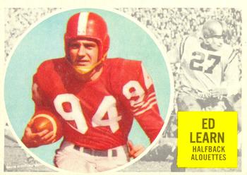 1960 Topps CFL #44 Ed Learn Front