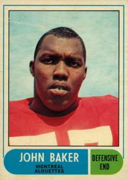 1968 O-Pee-Chee CFL #7 John Baker Front