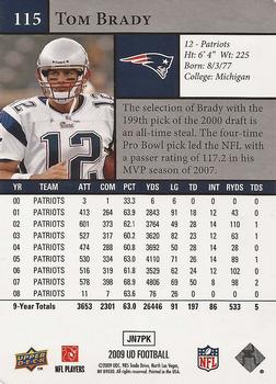 2009 Upper Deck #115 Tom Brady Back