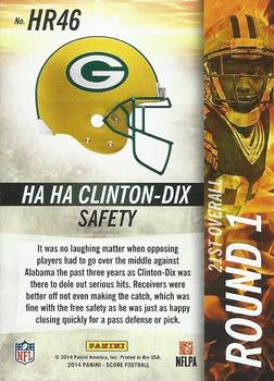 2014 Score - Hot Rookies #HR46 Ha Ha Clinton-Dix Back