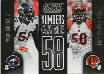 2014 Score - Numbers Game #NG45 Von Miller / Rey Maualuga Front