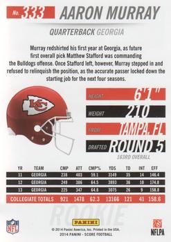 2014 Score - Scorecard #333 Aaron Murray Back