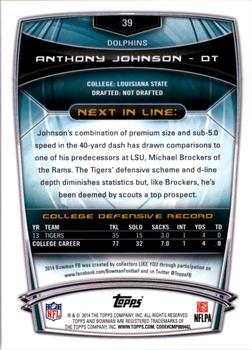 2014 Bowman - Rookies #39 Anthony Johnson Back