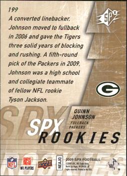 2009 SPx #199 Quinn Johnson Back