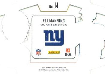 2014 Panini Prestige - Captains #14 Eli Manning Back