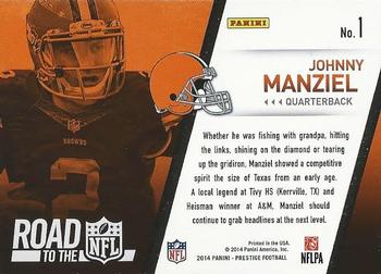 2014 Panini Prestige - Road to the NFL #1 Johnny Manziel Back