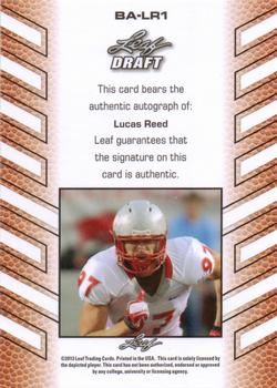 2013 Leaf Draft - Autographs #BA-LR1 Lucas Reed Back