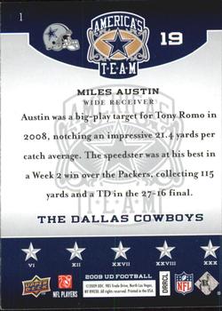 2009 Upper Deck America's Team #1 Miles Austin Back