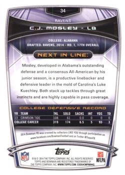 2014 Bowman - Rookies Rainbow Black #34 C.J. Mosley Back