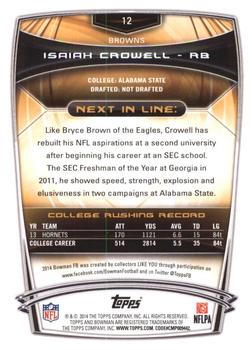 2014 Bowman - Rookies Rainbow Purple #12 Isaiah Crowell Back