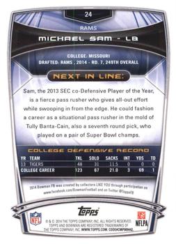 2014 Bowman - Rookies Rainbow Purple #24 Michael Sam Back