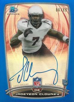 2014 Bowman - Chrome Rookie Autographs Blue Refractors #61 Jadeveon Clowney Front