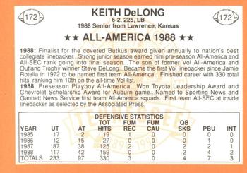 1990 Tennessee Volunteers Centennial #172 Keith DeLong Back
