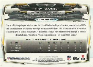 2014 Topps Chrome Mini #30 Troy Polamalu Back