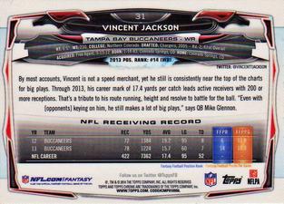 2014 Topps Chrome Mini #31 Vincent Jackson Back