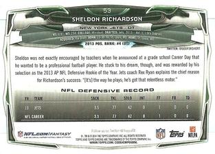 2014 Topps Chrome Mini #53 Sheldon Richardson Back