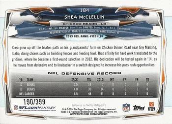 2014 Topps - Camo #184 Shea McClellin Back