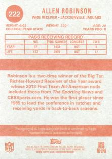 2014 Topps - 1963 Mini Autographs #222 Allen Robinson Back