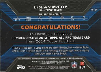 2014 Topps - All Pro Team #APT-LM LeSean McCoy Back