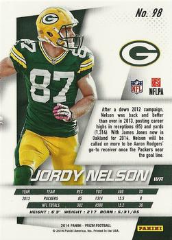 2014 Panini Prizm #98 Jordy Nelson Back