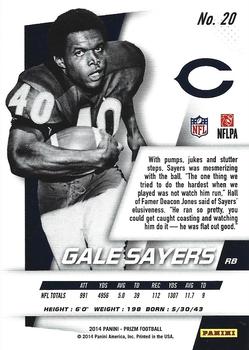 2014 Panini Prizm #20 Gale Sayers Back