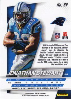 2014 Panini Prizm #89 Jonathan Stewart Back