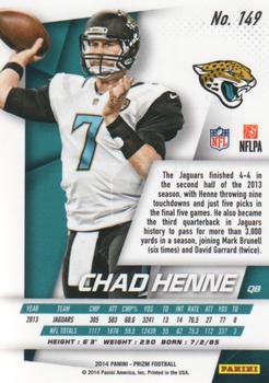 2014 Panini Prizm #149 Chad Henne Back