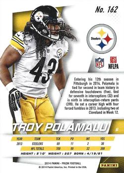 2014 Panini Prizm #162 Troy Polamalu Back