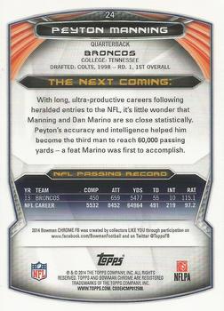 2014 Bowman Chrome #24 Peyton Manning Back