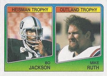 1988 Topps - Wax Box Bottom Panels Singles #F Bo Jackson / Mike Ruth Front