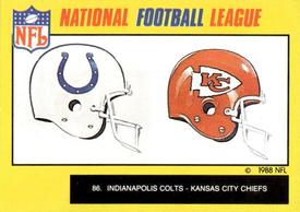 1988 Monty Gum NFL - Stickers #86 Helmets - Colts / Chiefs Front