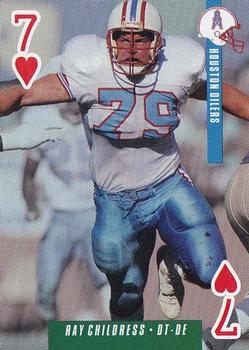 1993 U.S. Playing Cards Ditka's Picks #7♥ Ray Childress Front