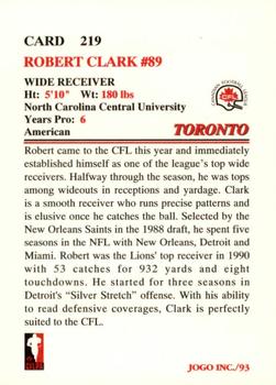 1993 JOGO #219 Robert Clark Back