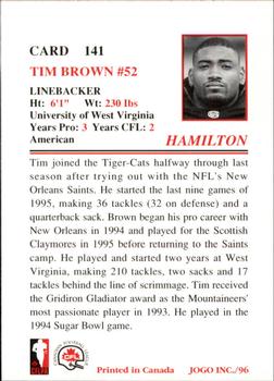 1996 JOGO #141 Tim Brown Back