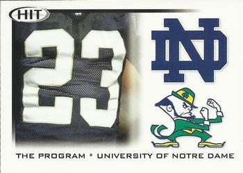 2010 SAGE HIT #44 Notre Dame Program Front
