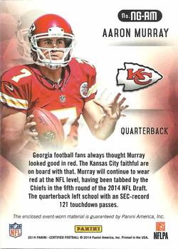 2014 Panini Certified - New Generation Materials #NG-AM Aaron Murray Back