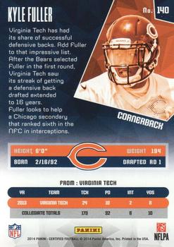 2014 Panini Certified - Red #140 Kyle Fuller Back