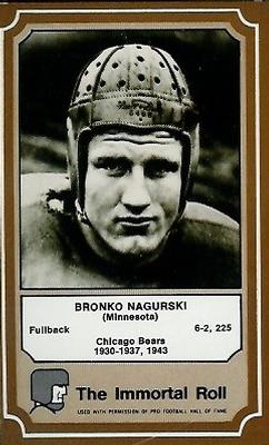 1975 Fleer Football Patches - Immortal Roll #3 Bronko Nagurski Front