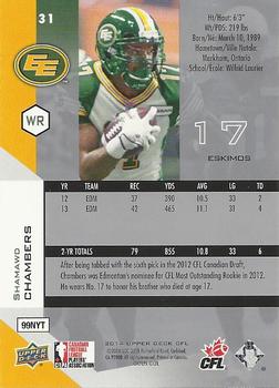 2014 Upper Deck CFL #31 Shamawd Chambers Back