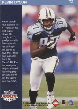 2000 Collector's Edge Super Bowl XXXIV #T2 Kevin Dyson Back