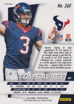 2014 Panini Prizm - Prizms #260 Tom Savage Back