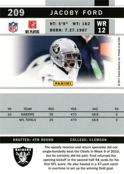 2011 Score - Updates #209 Jacoby Ford Back