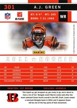 2011 Score - Updates #301 A.J. Green Back