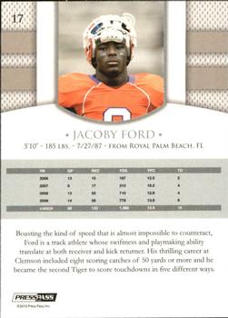 2010 Press Pass PE #17 Jacoby Ford  Back