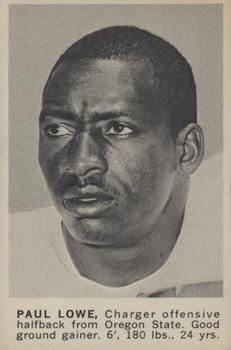 1961 Golden Tulip San Diego Chargers #NNO Paul Lowe Front