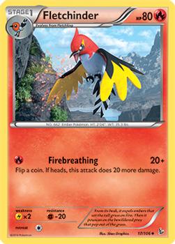 2014 Pokemon XY Flashfire #17 Fletchinder Front
