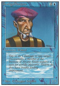 1993 Magic the Gathering Unlimited #NNO Prodigal Sorcerer Front