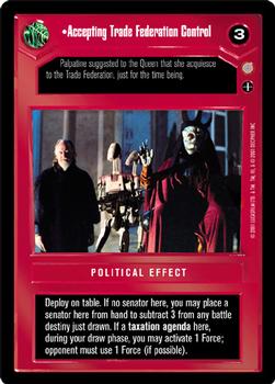 2001 Decipher Star Wars CCG Coruscant #NNO Accepting Trade Federation Control Front