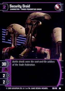 2005 Wizards of the Coast Star Wars Revenge Of The Sith TCG #100 Security Droid Front